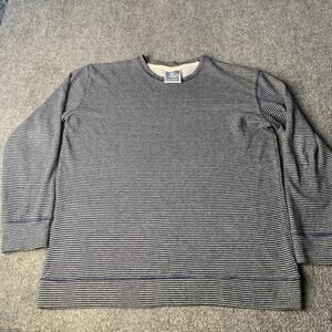 Jungmaven Hemp Shirt Mens Large Blue Gray Striped 55% Hemp 45% Organic Cotton